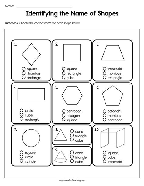 3d Shapes Worksheet 3rd Grade
