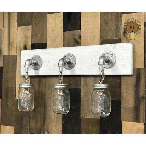 Whitewash Mason Jar Light Fixture Handmade Lighting Mason Jar Lights