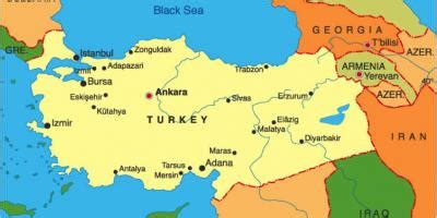 Se karta över turkiet och var semesterorterna i turkiet ligger. Karta över Turkiet och angränsande länder - Karta över ...