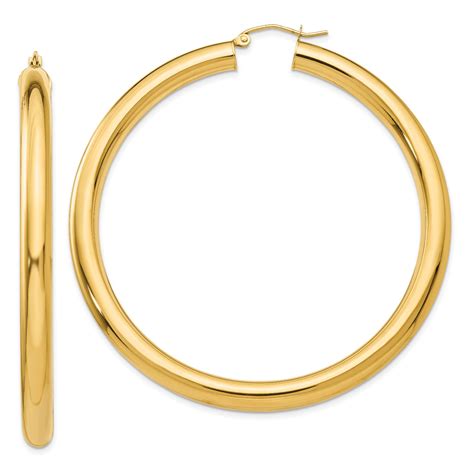14kt Yellow Gold 5mm Tube Hoop Earrings Ear Hoops Set Fine Jewelry