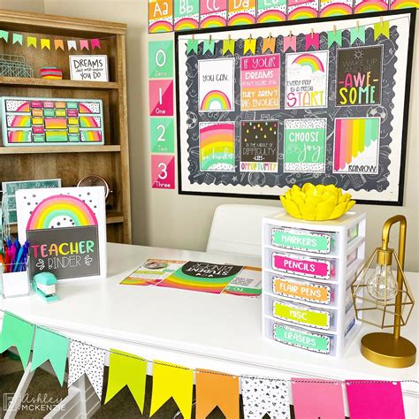 Modern Rainbow Brights Classroom Decor Bundle Elementary Classroom Decor Classroom Decor