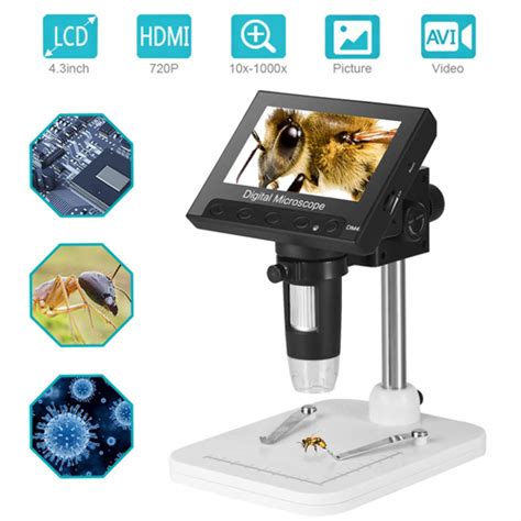 Dm4 1000x Zoom 43 Lcd Display Portable Digital Microscope