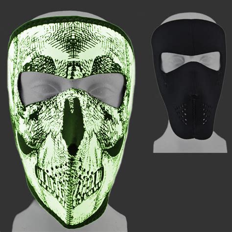 Reversible Neoprene Facemask Black And Glow In The Dark Skull Kids