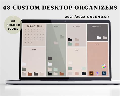 Desktop Wallpaper Organizer Computer Organizer Background Etsy