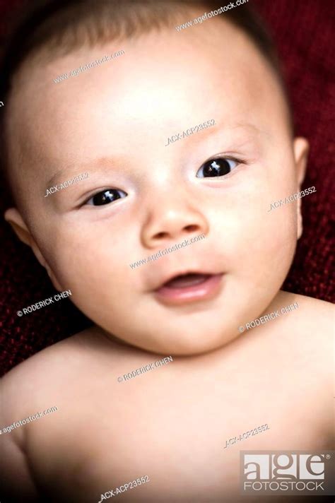 Close Up Of A 2 Months Old Eurasian Baby Boy Stock Photo Picture And
