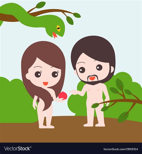 Answer by mike kruger question. Adam and eve with snake in garden of eden Vector Image