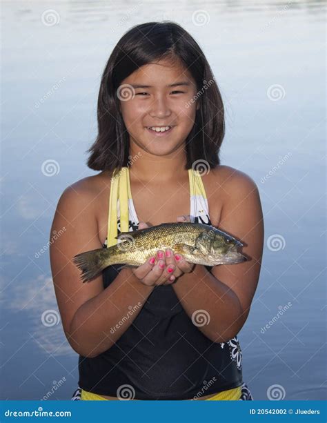 Girl Holding A Fish Stock Photo Image Of Fish Beautiful 20542002