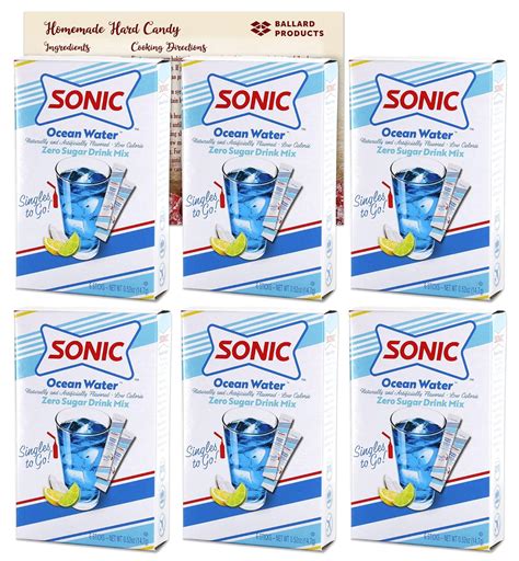 Sonic Ocean Water Singles To Go Drink Mix 6 Boxes 36