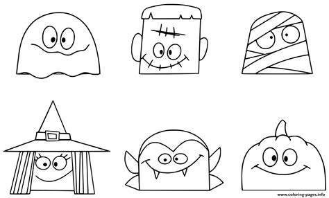 Characters Of Halloween Fun Coloring Page Printable