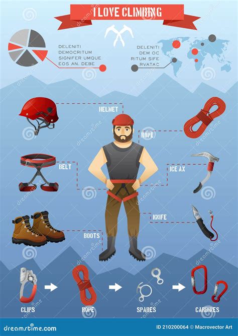 Mountains Climbing Infographics Poster Stock Vector Illustration Of