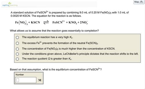 Fe No3 3 Kscn H2o - Solved: ?A Standard Solution Of FeSCN2 Is Prepared By Comb... | Chegg.com
