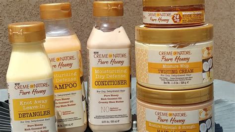 Creme Of Nature Pure Honey Line Review Natural Hair 4b4c Youtube