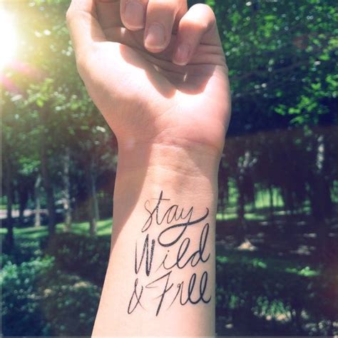 2pcs Stay Wild And Free Calligraphy Quote Tattoo Inknart By Inknart 5