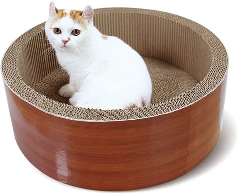 Scratchme Cat Scratcher Post And Board Round Cat Scratching Lounge Bed