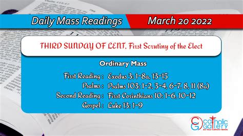 Daily Mass Readings For Sunday 20 March 2022 Ordinary Catholic