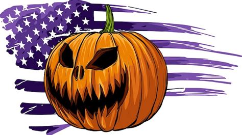 Premium Vector Illustration Of Pumpkin Halloween With American Flag