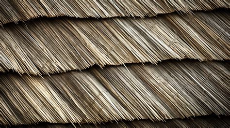 Thatched Roof Texture Traditional Charm And Natural Beauty Background
