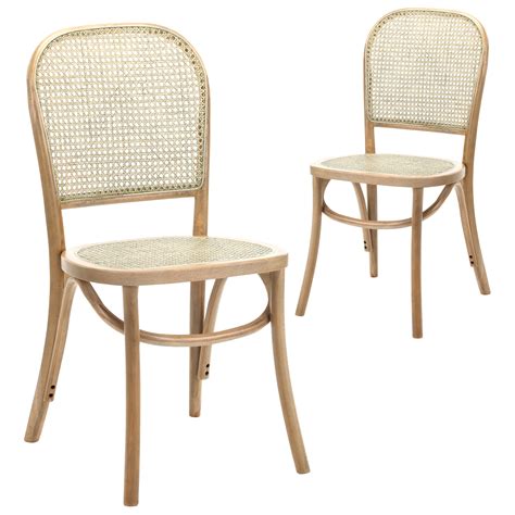 Vidaxl 4x dining chairs natural rattan brown dinner kitchen dining room chairsby vidaxl. NEW Set of 2 Luca Beech and Rattan Dining Chair - Temple ...