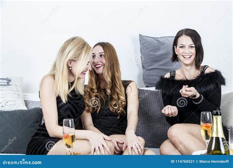 Funny Group Of Ladies Bust A Gut Laughing Stock Image Image Of Drunk