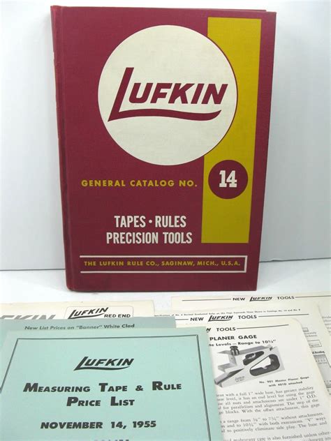 Vtg Lufkin General Catalog No 14 Tapes Rules Precision Tools 1950s
