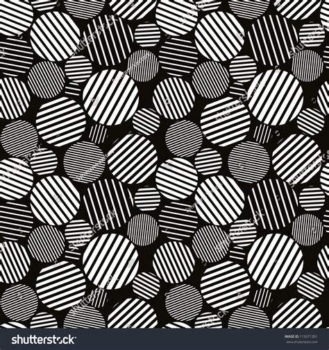 Seamless Pattern Black White Abstract Lines Stock Vector