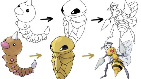 Cómo dibujar WEEDLE KAKUNA BEEDRILL POKEMON Pokemon Evolution YouTube