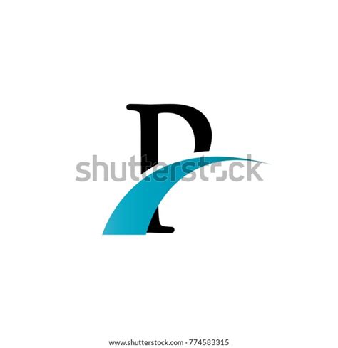 Initial Letter P Blue Swoosh Logo Stock Vector Royalty Free 774583315