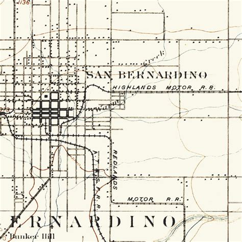 San Bernardino Ca 1896 Topographic Map East Of Nowhere