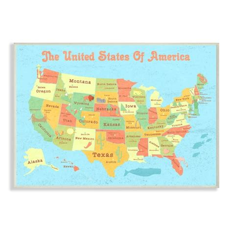 The Kids Room By Stupell United States Of America Usa Kids Map Wall