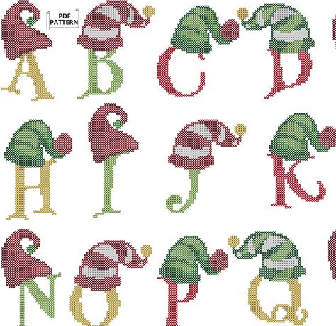 Christmas Cross Stitch Alphabet Monogram Cross Stitch Cross Stitch