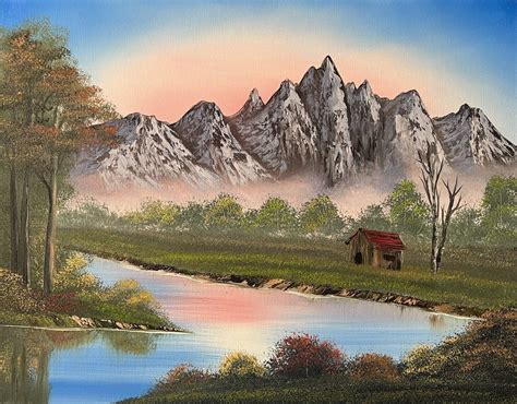 Original Oil Painting 16x20 Steep Mountain Artlandscape Bob Ross