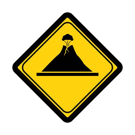 Señal De Seguridad Del Volcán Y Símbolo De Diseño Gráfico Ilustración