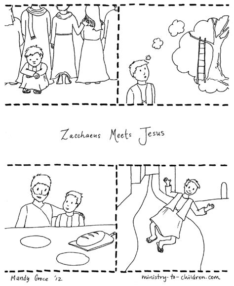 Zacchaeus And Jesus Coloring Page Free Printable