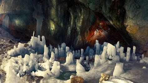 Ice Pillars In A Cave At Durmitor Montenegro Bing Gallery