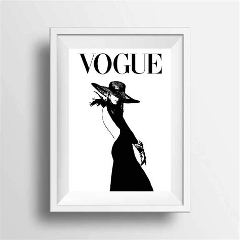 Vogue Magazine Cover Art Print Kendalljenner Black And White