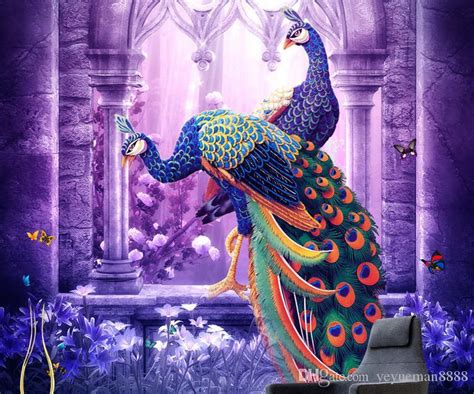 modern dream peacock arches peacock wallpaper 3d roll for living room photo mural from