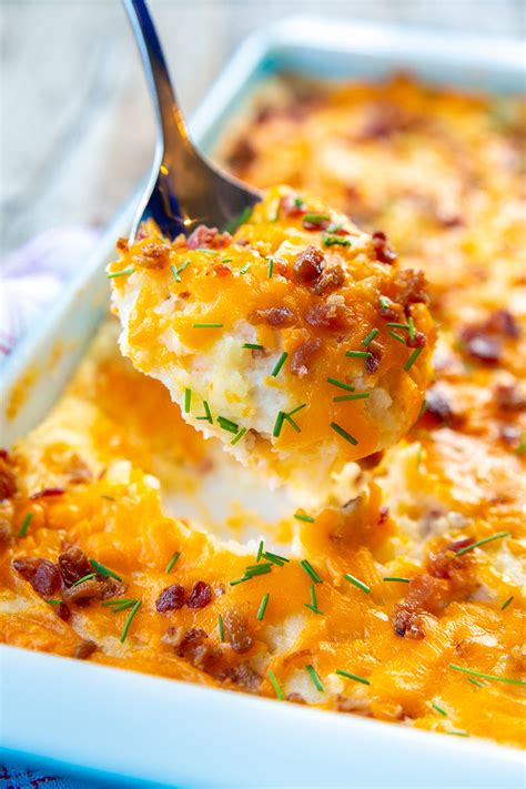 That's right, we're making this casserole with potato chips. Baked Cheesy Potato Casserole | The Kitchen Magpie