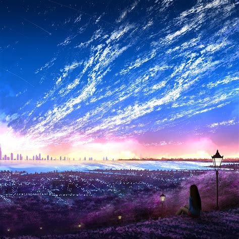 Sky City Scenery Horizon Landscape Anime 8k 131 Wallpaper