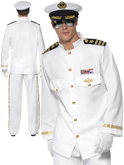 deluxe mens sailor costume adults navy officer and gentleman fancy dress captain ebay