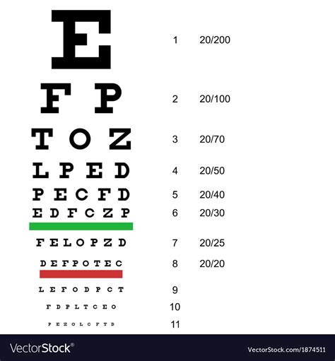 Eye Test Chart Use Doctors Royalty Free Vector Image