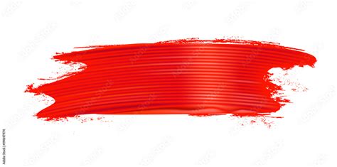 Horizontal Realistic Red Brush Stroke Paint Texture Design Element