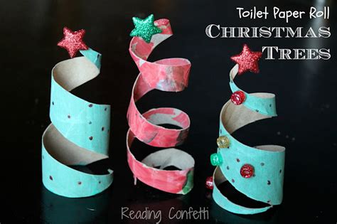 Toilet Paper Roll Christmas Trees ~ Reading Confetti