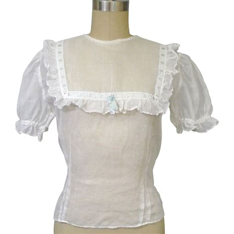 1940's White Cotton Dirndl Blouse | Dirndl, Dirndl blouse ...