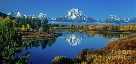 Panorama Oxbow Bend Grand Tetons National Park Wyoming Photograph By