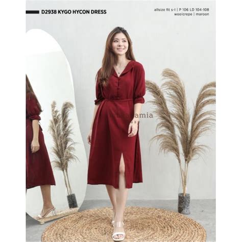 Jual Kygo Hycon Dress Macadamia House Red Shopee Indonesia