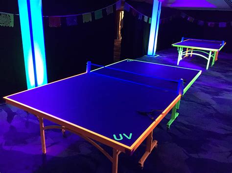 In this game the main objective of players is to hit a hollow ball called tt ball in back and forth using bat called tt racket. UV Glow Table Tennis Hire - Glowing Table Tennis Tables