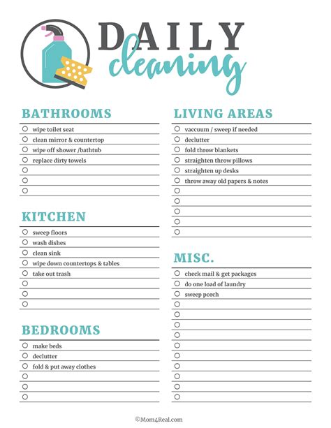 40 Printable House Cleaning Checklist Templates ᐅ Template Lab Free E79