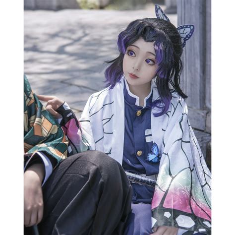 Demon Slayer Cosplay Kids Costumes Kochou Shinobu Girls Anime Kimono