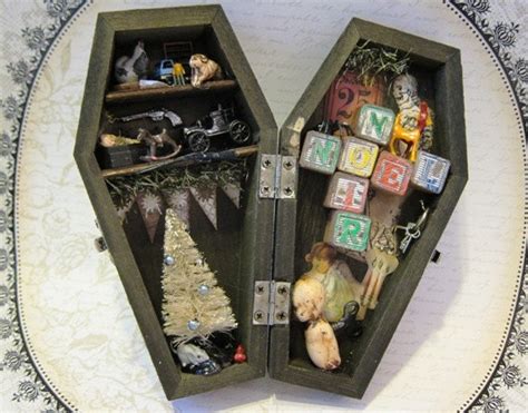 Black Christmas Miniature Coffin Shadow Box By Ahthemacabre