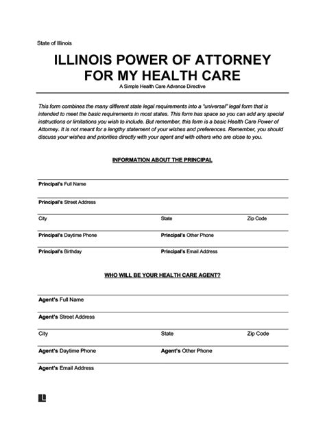 Free Illinois Medical Power Of Attorney Form Pdf And Word